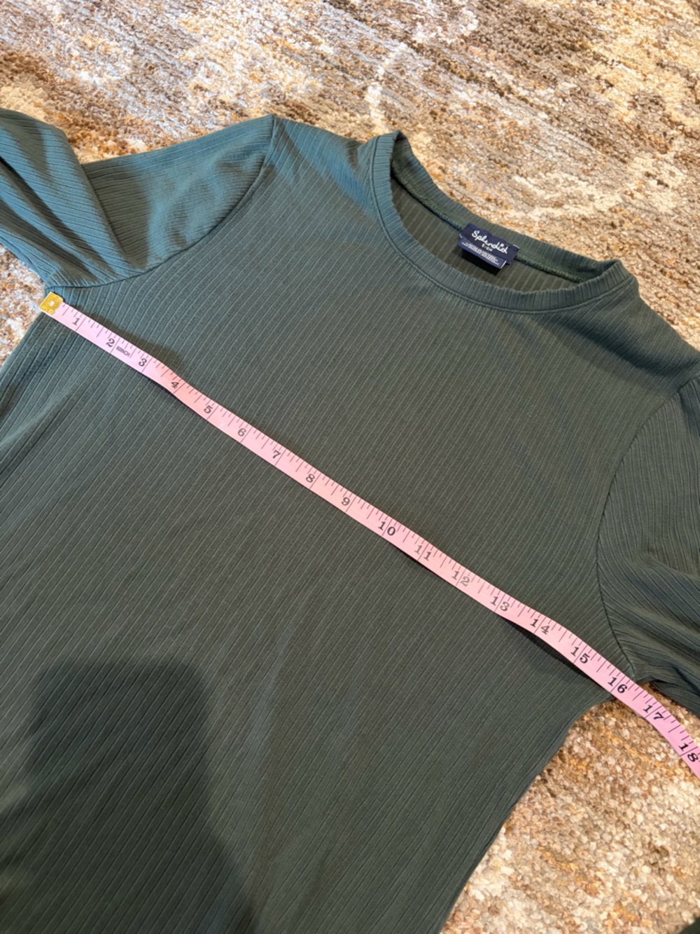 Splendid Olive Ribbed Long-Sleeve Crewneck Top - Picture 2 of 3